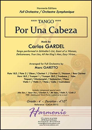 Por Una Cabeza By Carlos Gardel Arr Marc Garetto J W Pepper Sheet Music