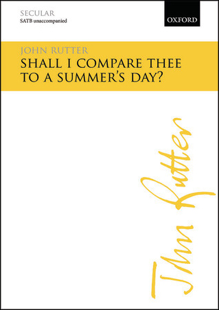 Shall I Compare Thee To A Summer S Day Satb J W Pepper Sheet Music