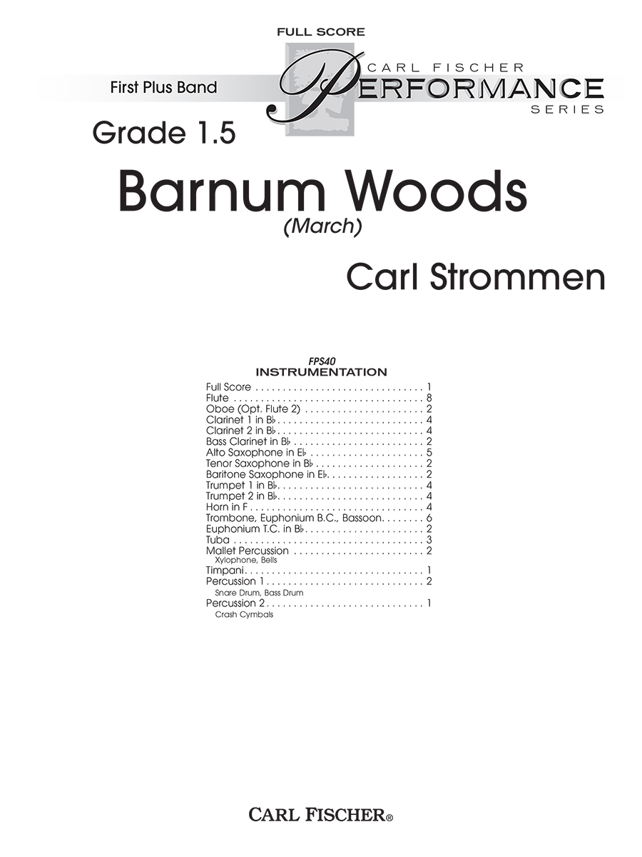 Barnum Woods March (Additional Score ) by Ca J.W. Pepper Sheet Music