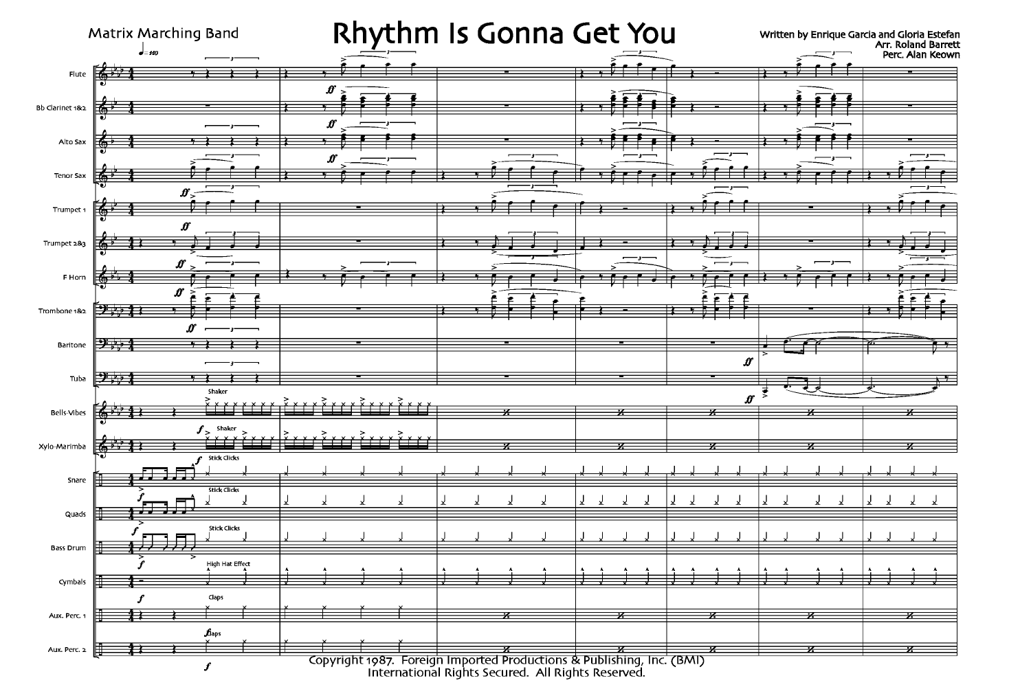 Rhythm Is Gonna Get You arr. Roland Barrett & Al | J.W. Pepper Sheet Music