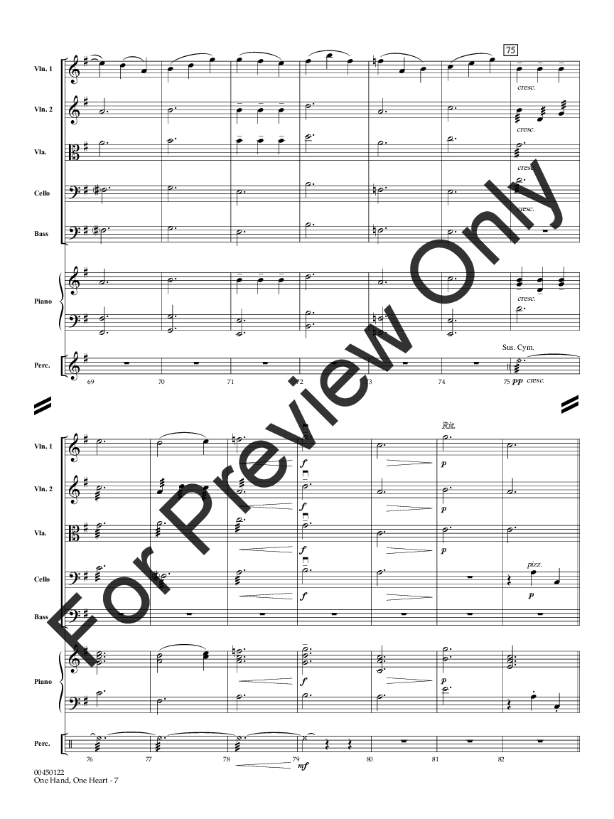 One Hand One Heart By Leonard Bernstein Arr Rob J W Pepper Sheet Music