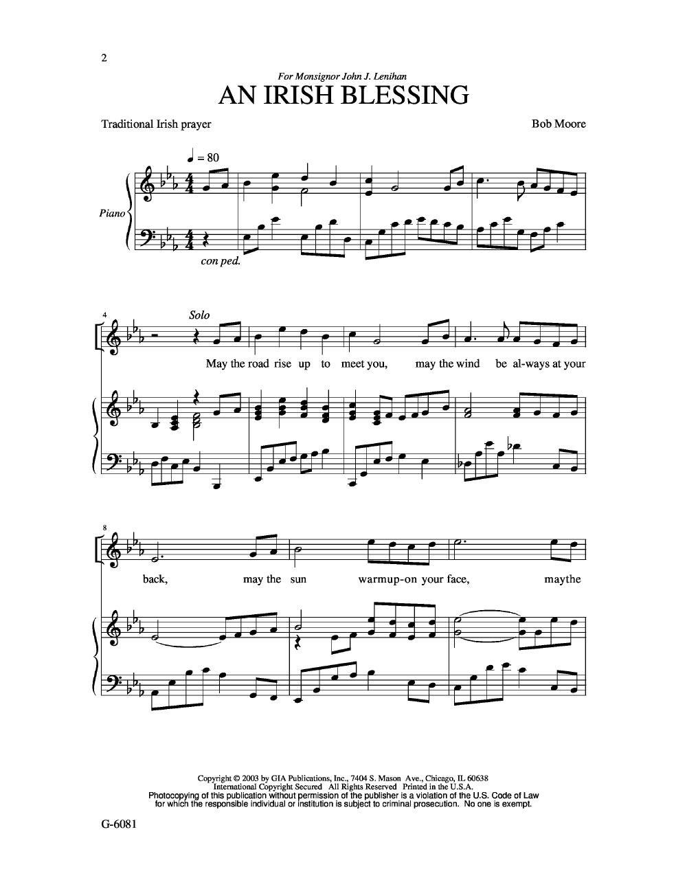 Irish Blessing (SATB ) by Bob Moore| J.W. Pepper Sheet Music