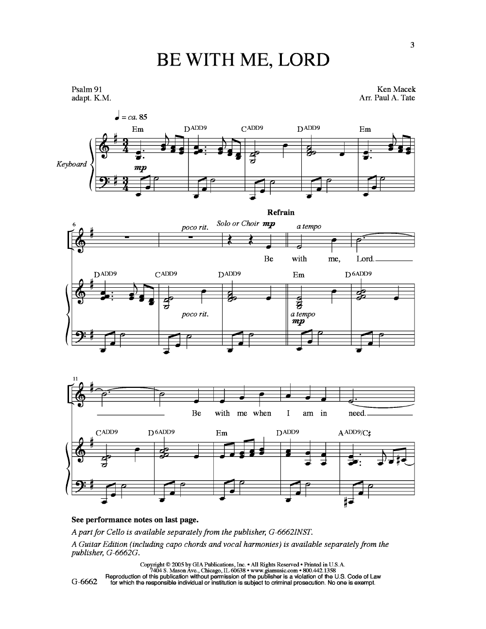 Be with Me Lord (SATB with Cello, or Bassoon | J.W. Pepper Sheet Music