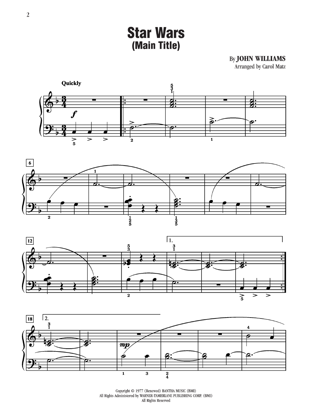 Star Wars Main Title by John Williams| J.W. Pepper Sheet Music