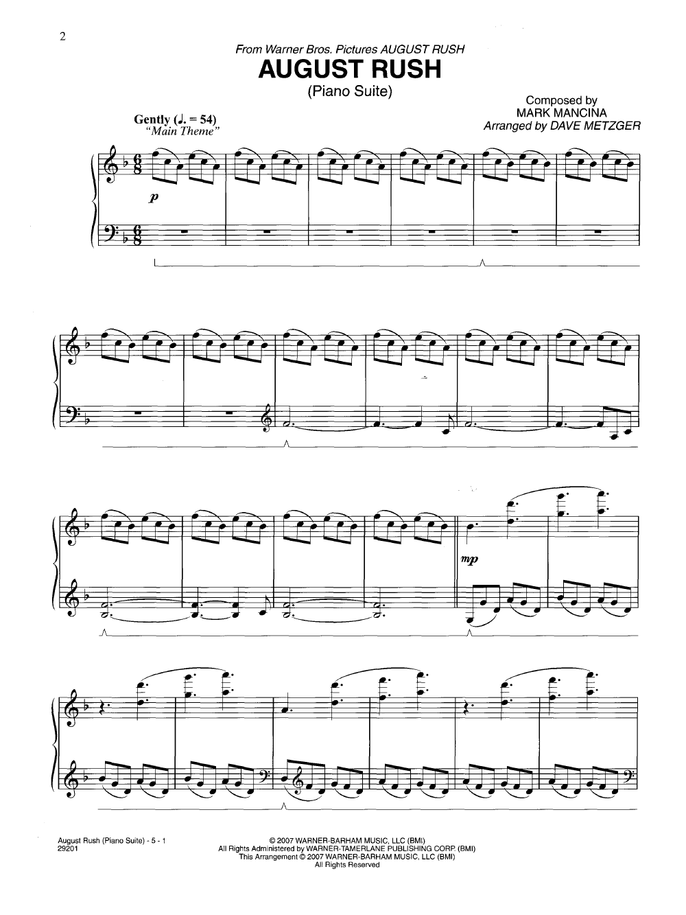 August Rush Piano Suite by VARIOUS| J.W. Pepper Sheet Music
