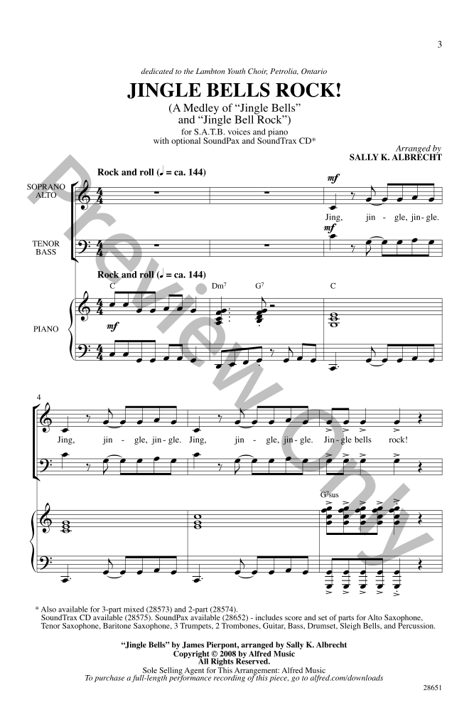 Jingle Bells Rock! (SATB ) arr. Sally K. Alb | J.W. Pepper Sheet Music