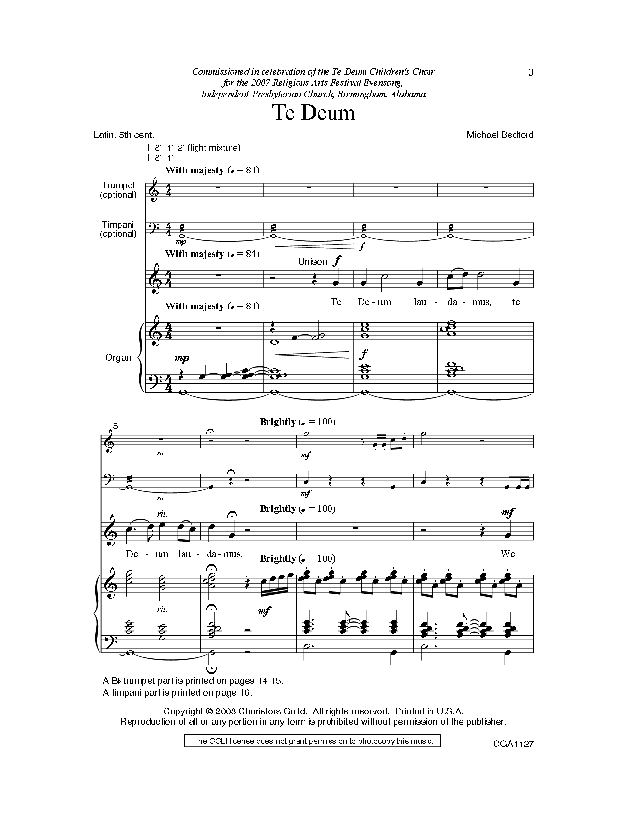 Te Deum (Unison with opt. Trumpet and Timpan | J.W. Pepper Sheet Music