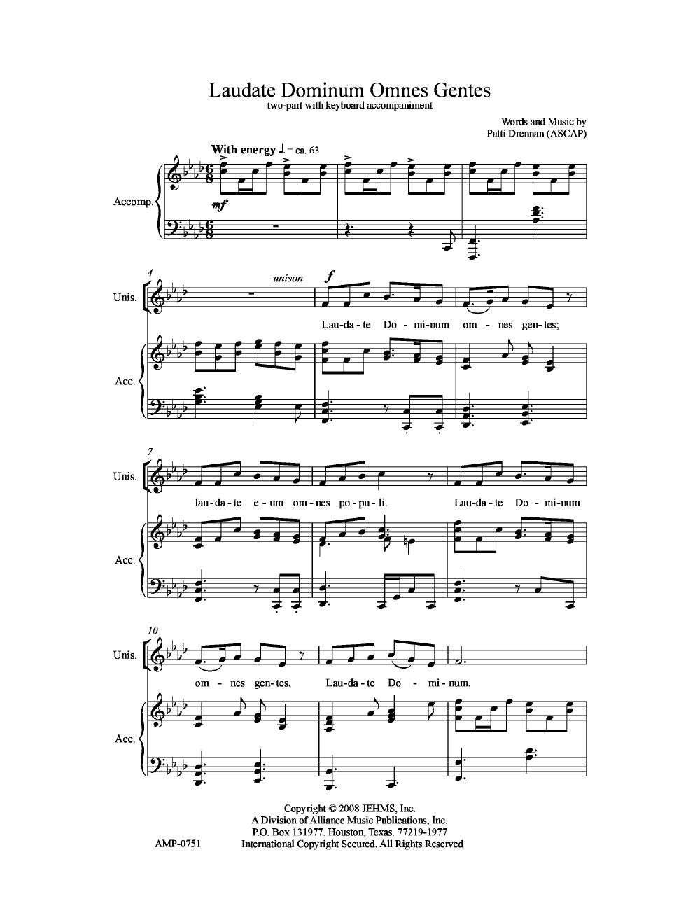 Laudate Dominum Omnes Gentes (Two-Part ) By | J.W. Pepper Sheet Music