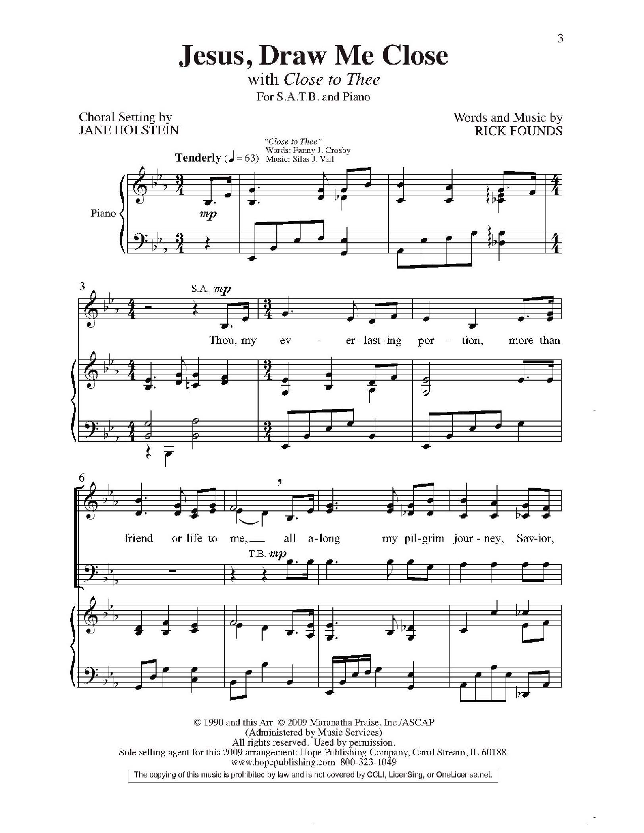 Jesus, Draw Me Close with Close to Thee (SATB&nb J.W. Pepper Sheet Music