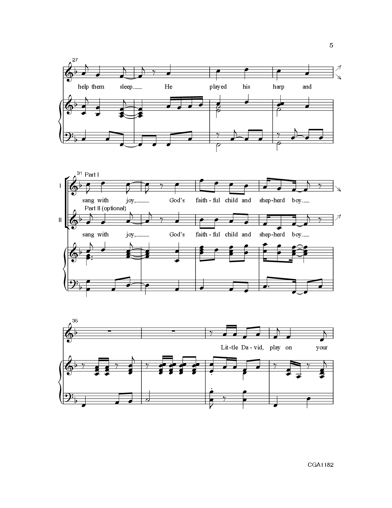 Little David, Play on Your Harp (Unison/Two-Part | J.W. Pepper Sheet Music