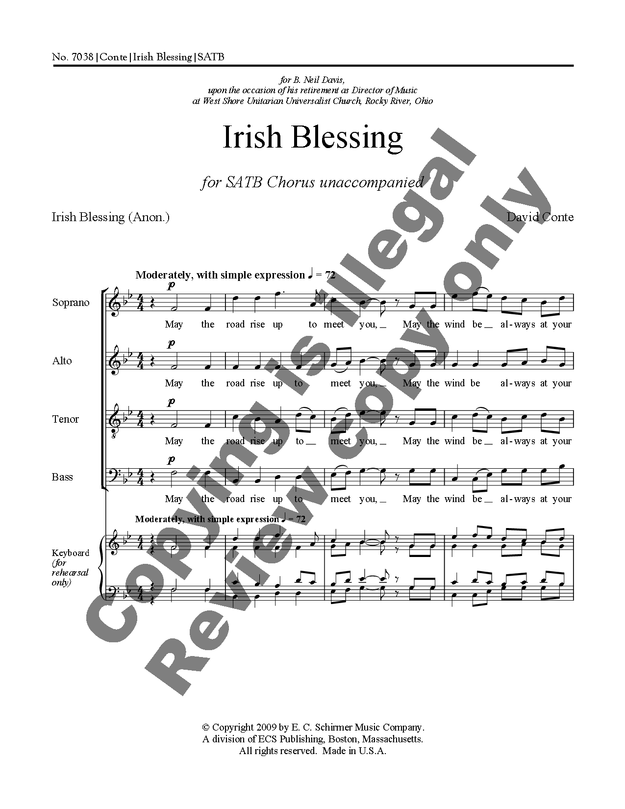 Irish Blessing (SATB ) by CONTE, D| J.W. Pepper Sheet Music