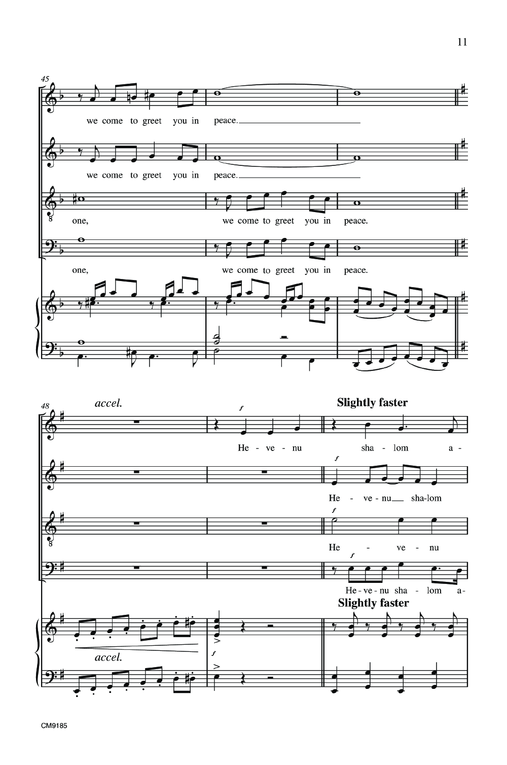 Hevenu Shalom Aleichem (SATB ) arr. David Ed | J.W. Pepper Sheet Music