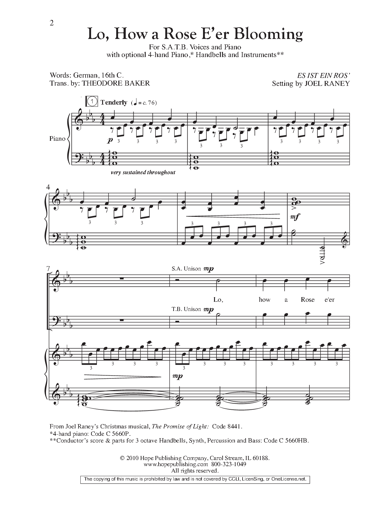 Lo, How a Rose E'er Blooming (SATB ) arr. J | J.W. Pepper Sheet Music