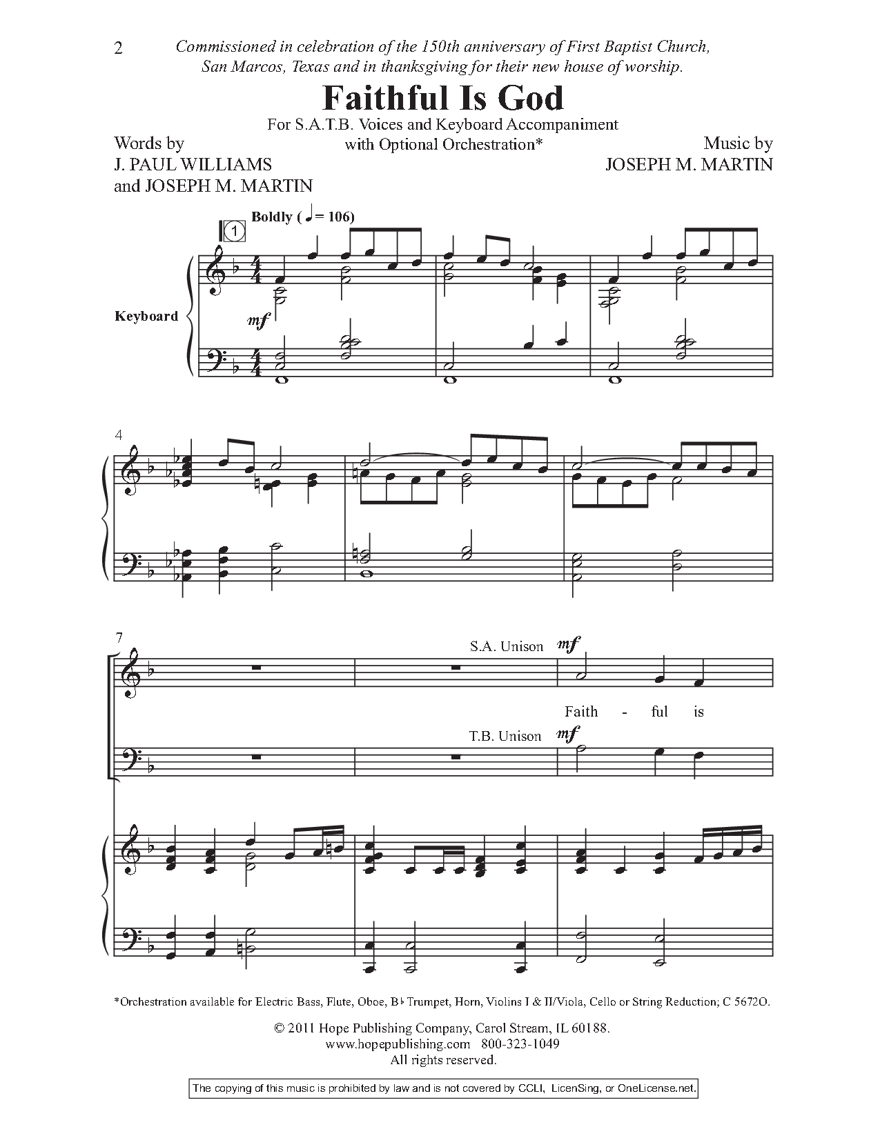 Faithful Is God (SATB ) by J. Paul Williams | J.W. Pepper Sheet Music