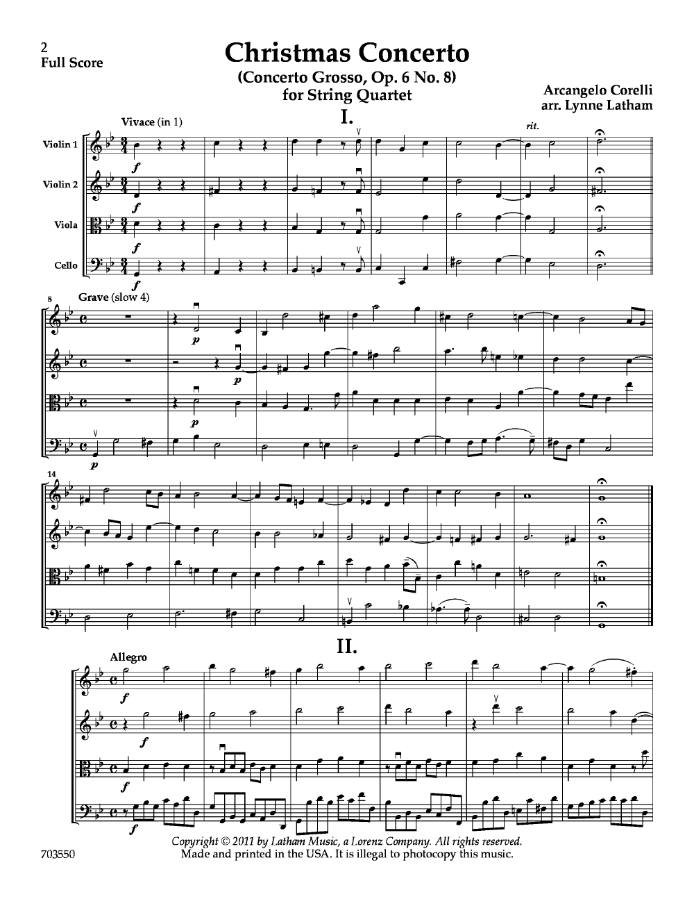 Christmas Concerto For String Quartet String Nbs J W Pepper Sheet Music