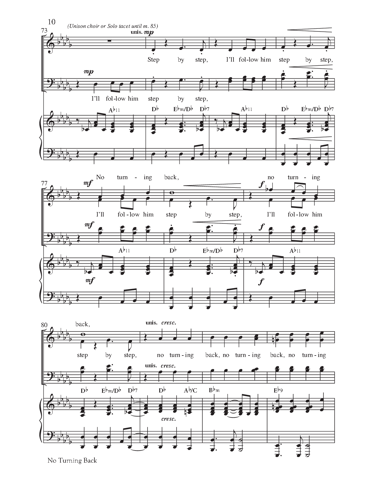 No Turning Back Satb With Opt Unison Choir J W Pepper Sheet Music