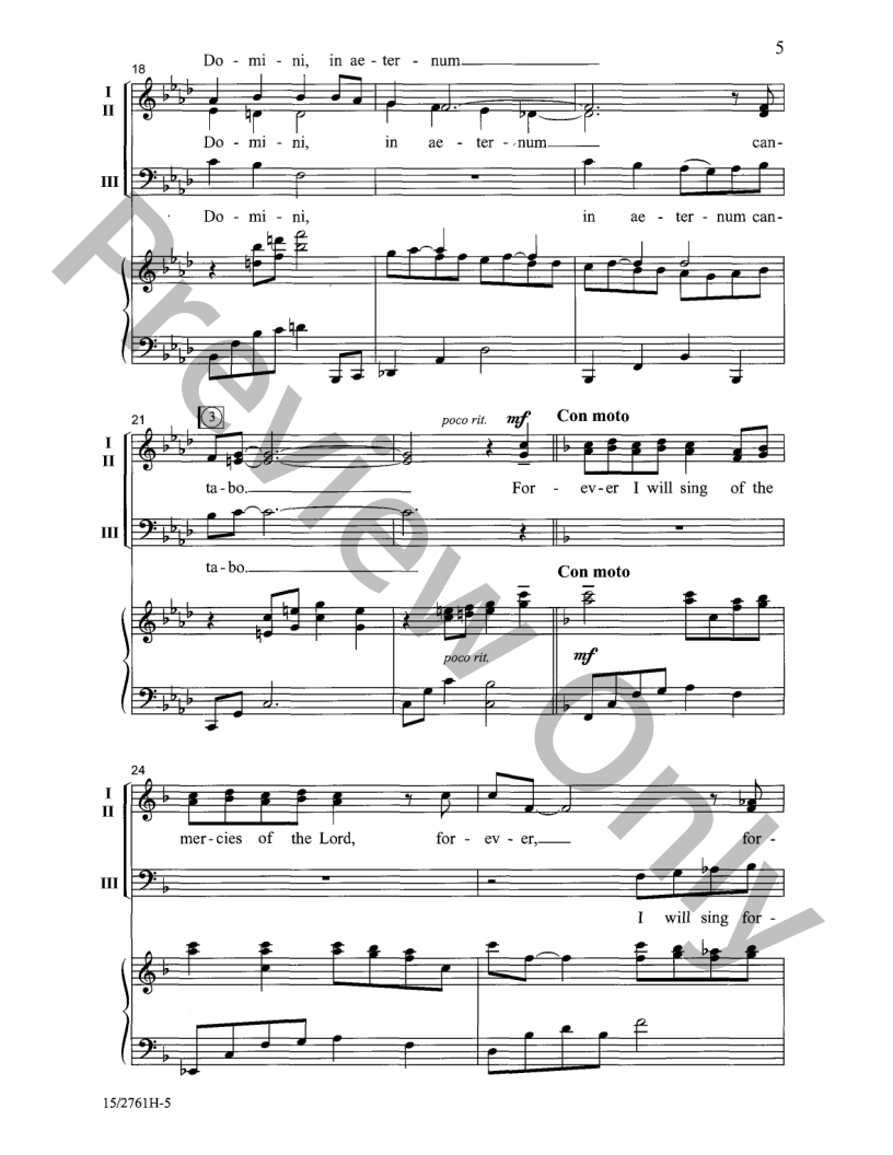 Misericordias Domini (Three-Part Mixed ) By | J.W. Pepper Sheet Music