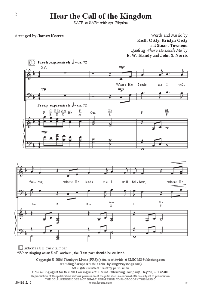 Hear the Call of the Kingdom (SATB/SAB ) by | J.W. Pepper Sheet Music