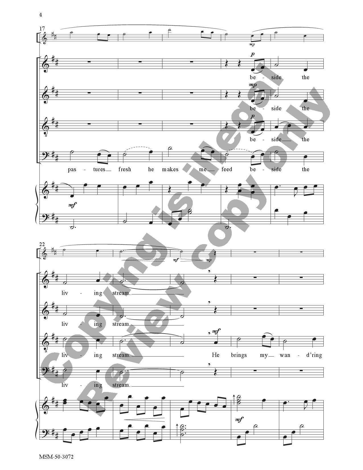 My Shepherd Will Supply My Need Satb Arr Jw Pepper Sheet Music 8577