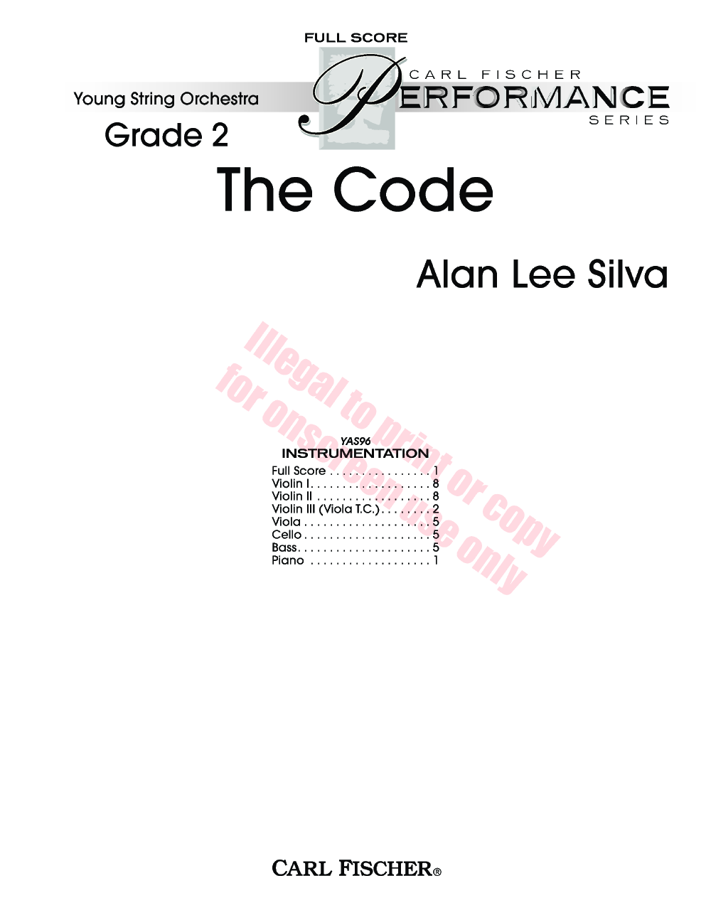 The Code By Alan Lee Silva J W Pepper Sheet Music