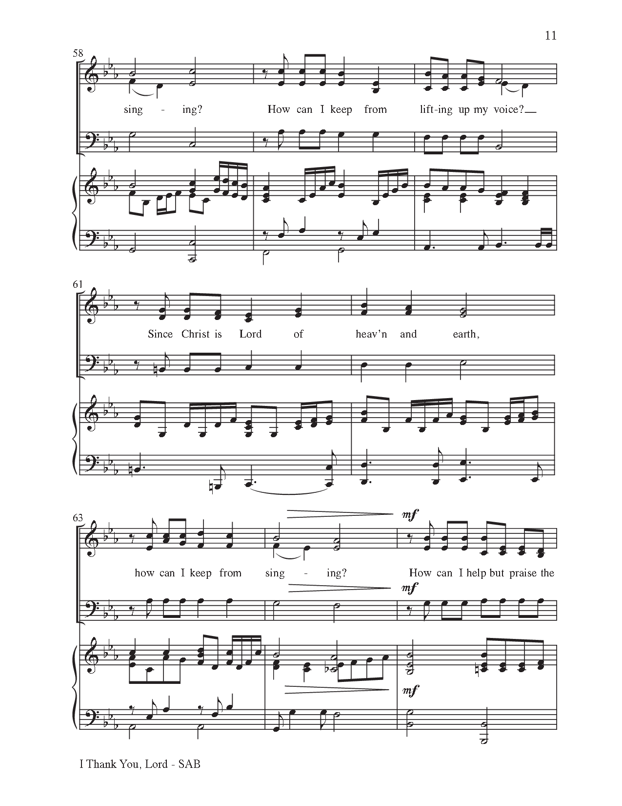 I Thank You, Lord (SAB ) by Joseph M. Martin| J.W. Pepper Sheet Music