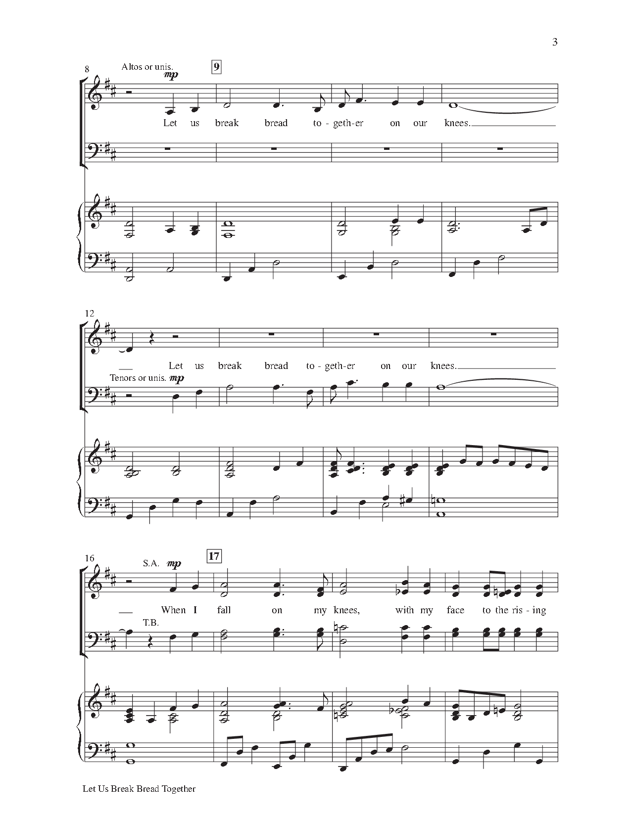 Let Us Break Bread Together (SATB ) by Jay A | J.W. Pepper Sheet Music