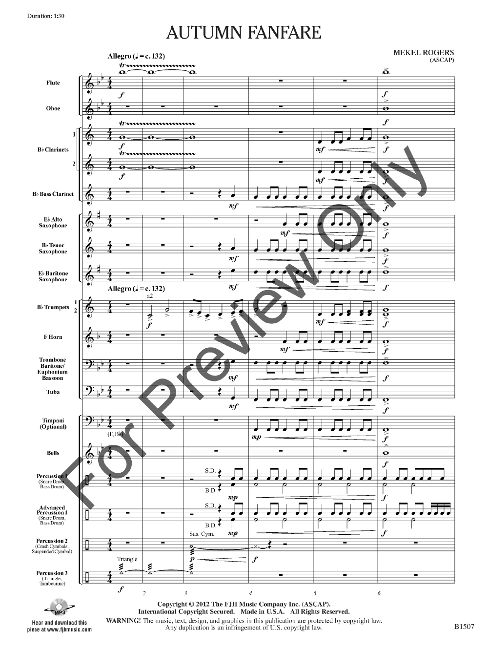 Autumn Fanfare by Mekel Rogers| J.W. Pepper Sheet Music