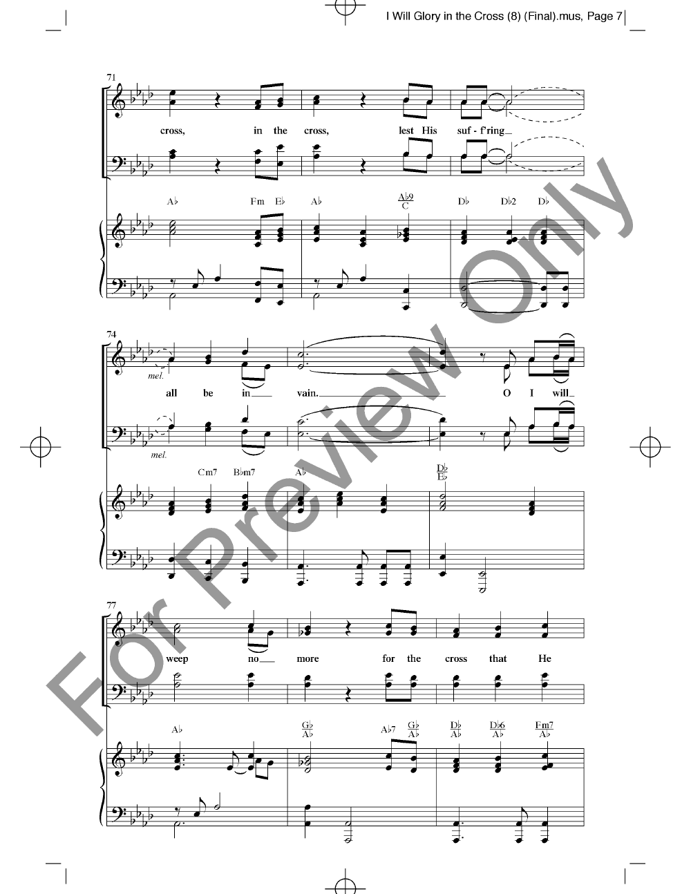 I Will Glory in the Cross (SATB ) by Dottie | J.W. Pepper Sheet Music