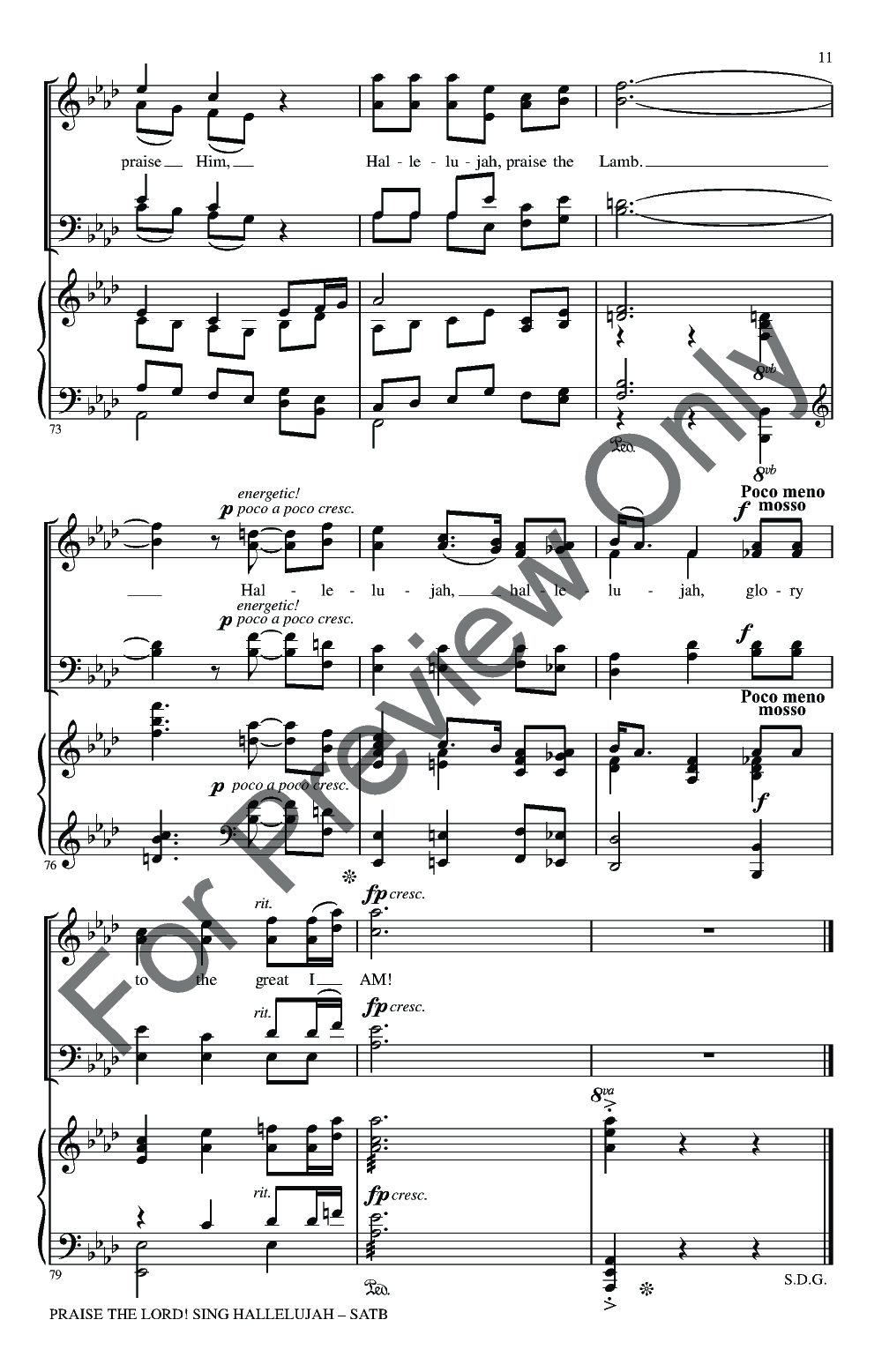 Praise The Lord Sing Hallelujah Satb By Jw Pepper Sheet Music 4069