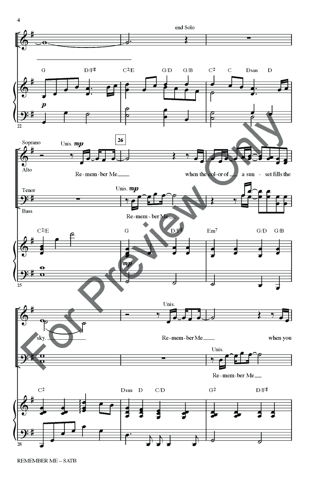 Remember Me (SATB ) By Mark Schultz| J.W. Pepper Sheet Music