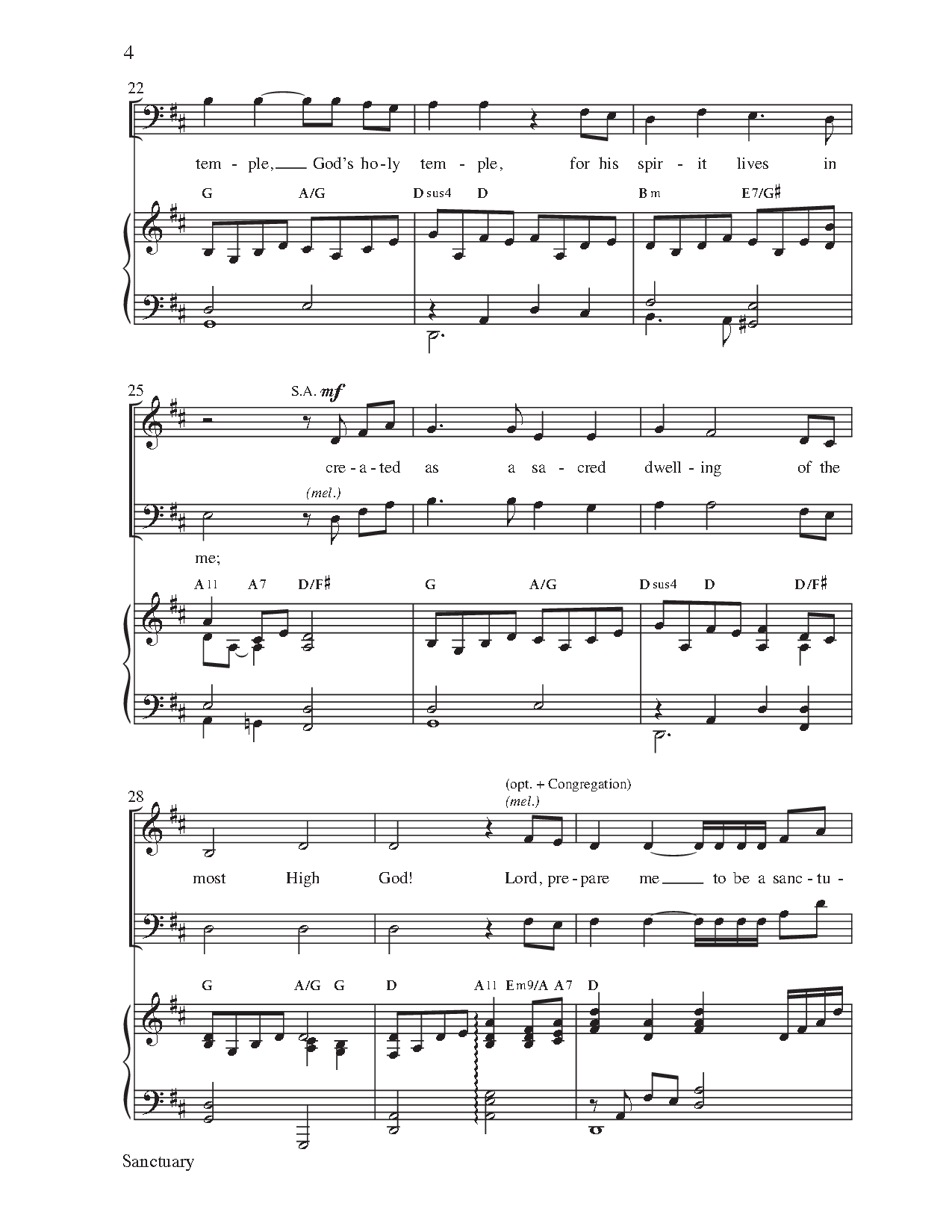 Sanctuary (SATB ) by Randy Scruggs & John Th | J.W. Pepper Sheet Music