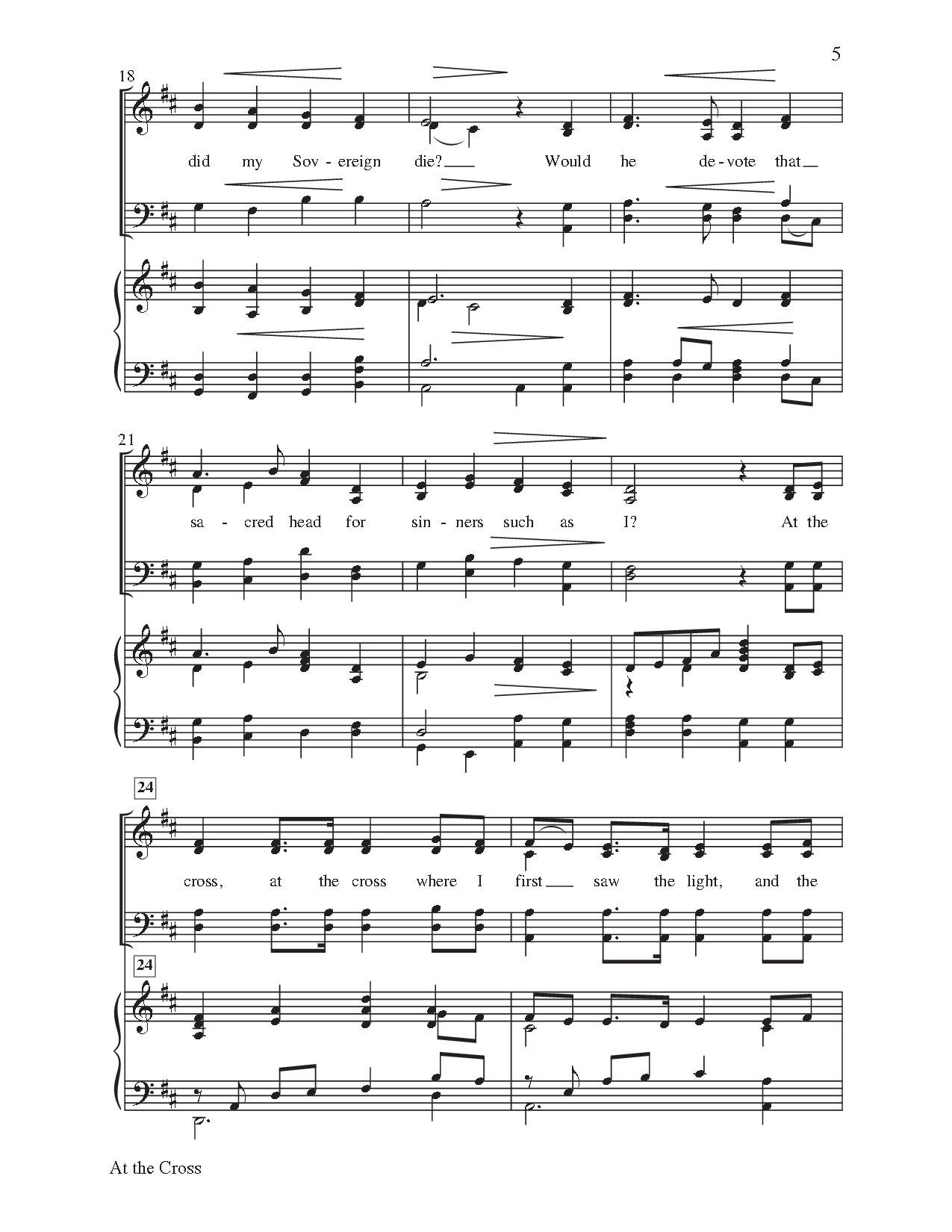 At The Cross (satb ) By Ralph E. Hudson & Jo 