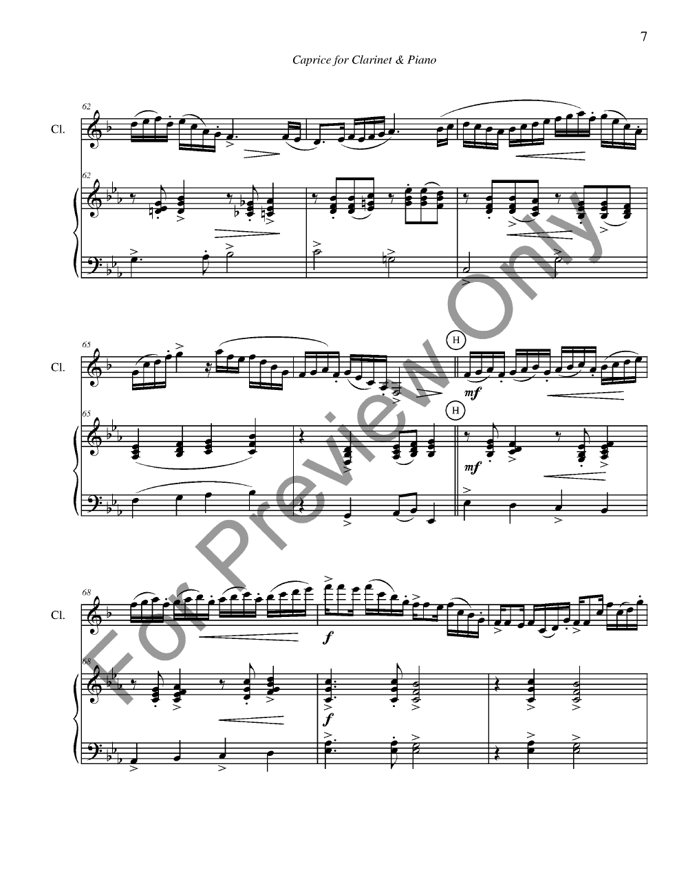 Caprice (Clarinet Solo With Piano ) By | J.W. Pepper Sheet Music