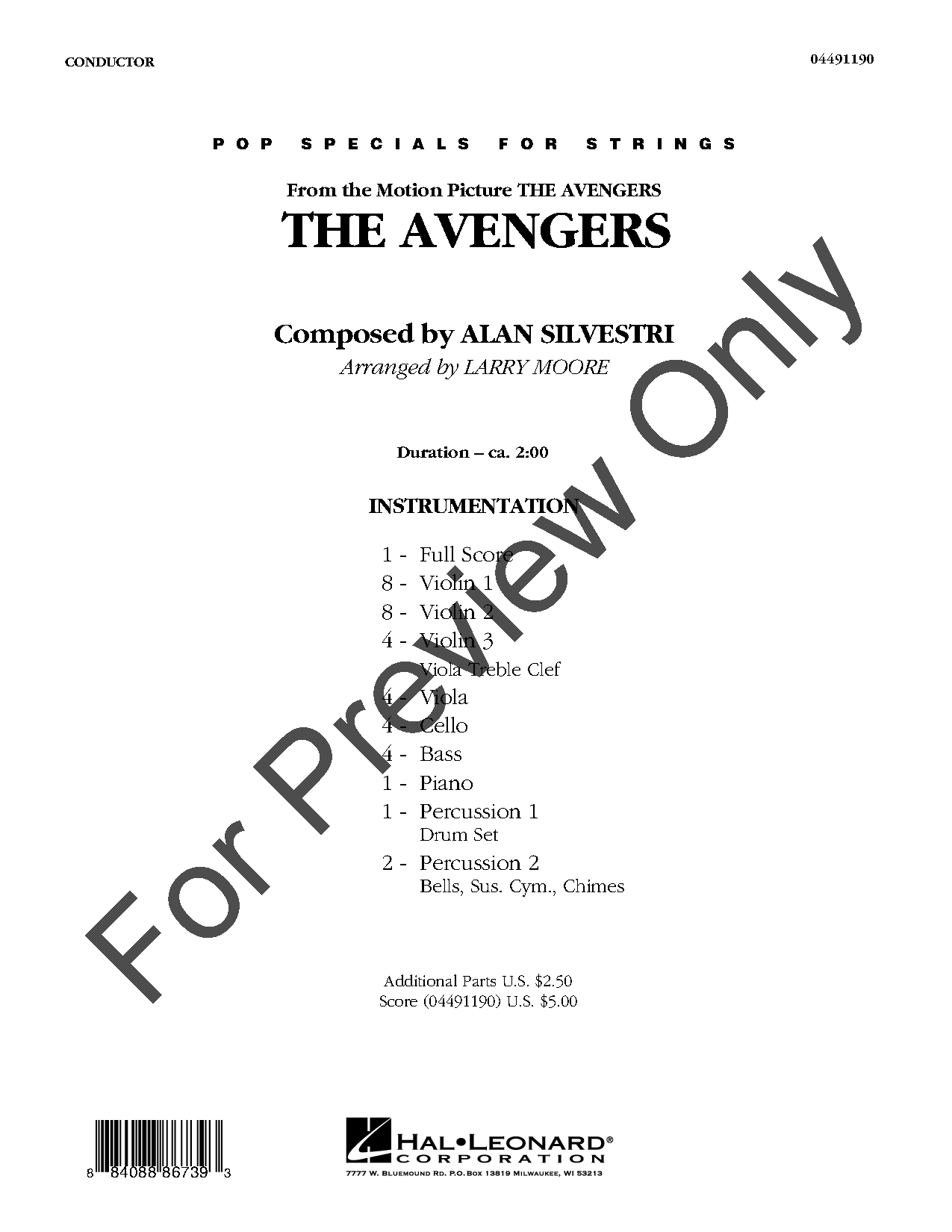 The Avengers By Alan Silvestriarr Larry Moore Jw Pepper