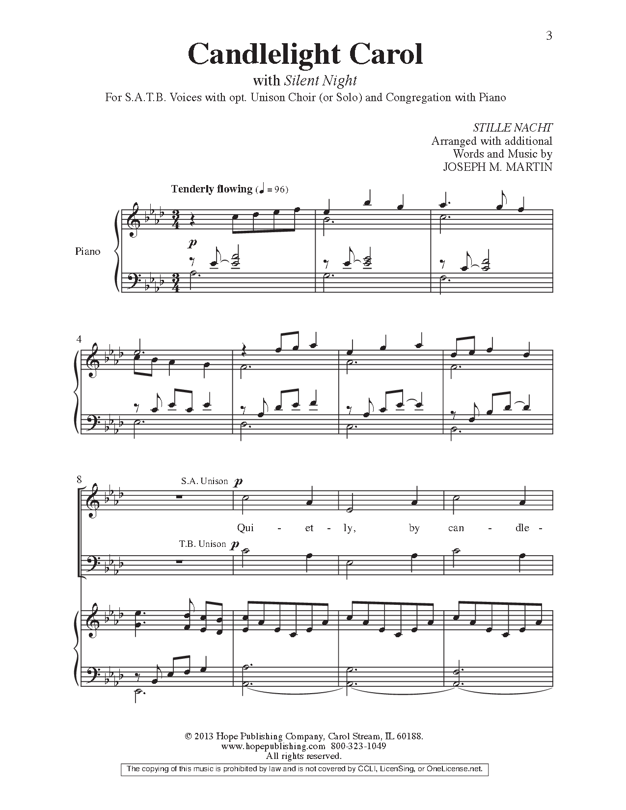 candlelight carol sheet music