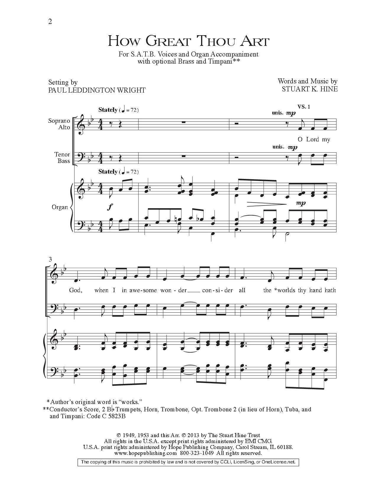 How Great Thou Art (SATB with Organ) by Stua | J.W. Pepper Sheet Music