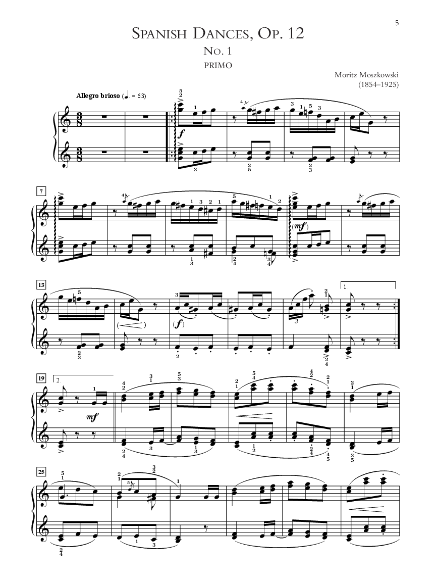 Spanish Dances, Op. 12 by Moritz Moszkowski/ed. | J.W. Pepper Sheet Music