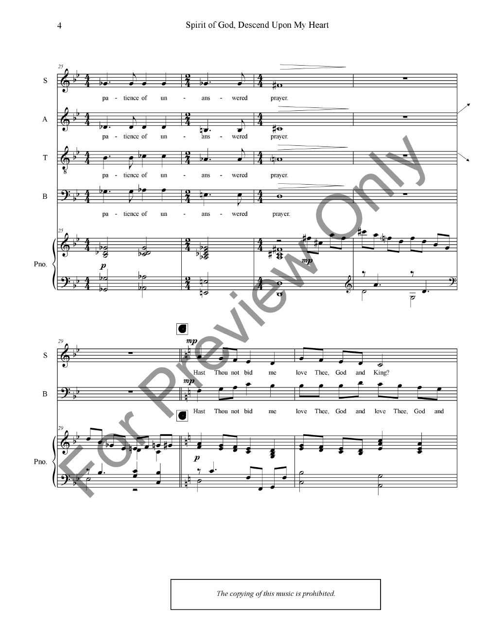 Spirit of God Descend Upon My Heart (SATB ) | J.W. Pepper Sheet Music