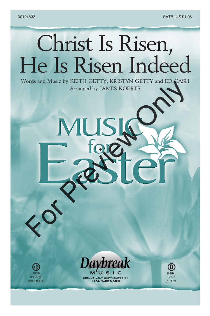 Christ Is Risen He Is Risen Indeed Satb Jw Pepper Sheet Music 