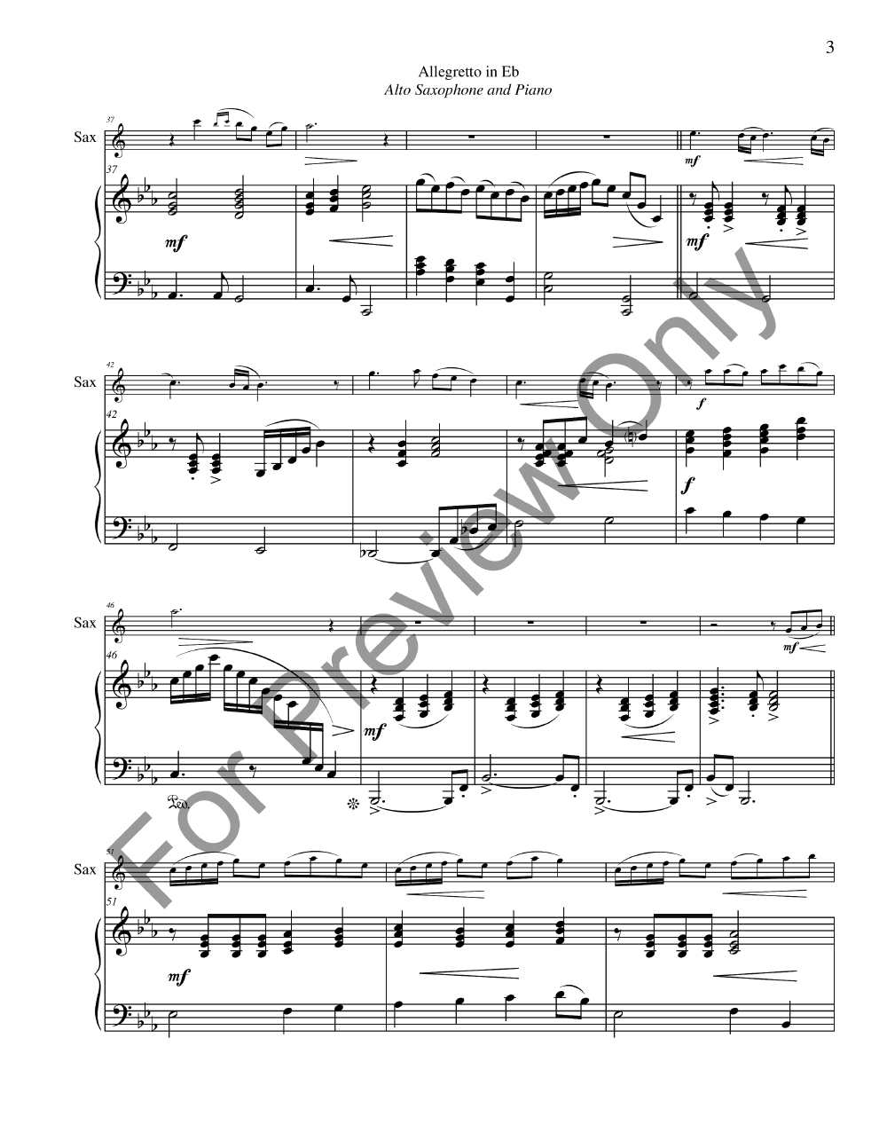 Allegretto in Eb (Alto Sax Solo with Piano&n | J.W. Pepper Sheet Music