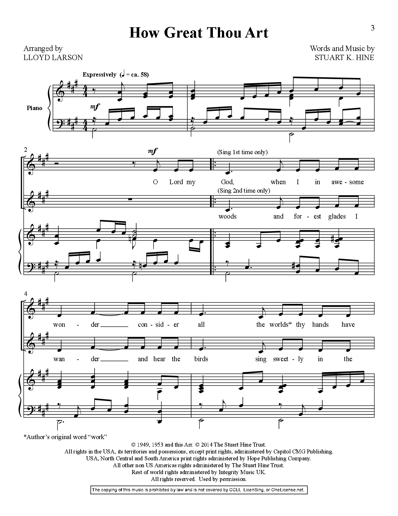 How Great Thou Art (High/Low Duet ) by J.W. Pepper Sheet