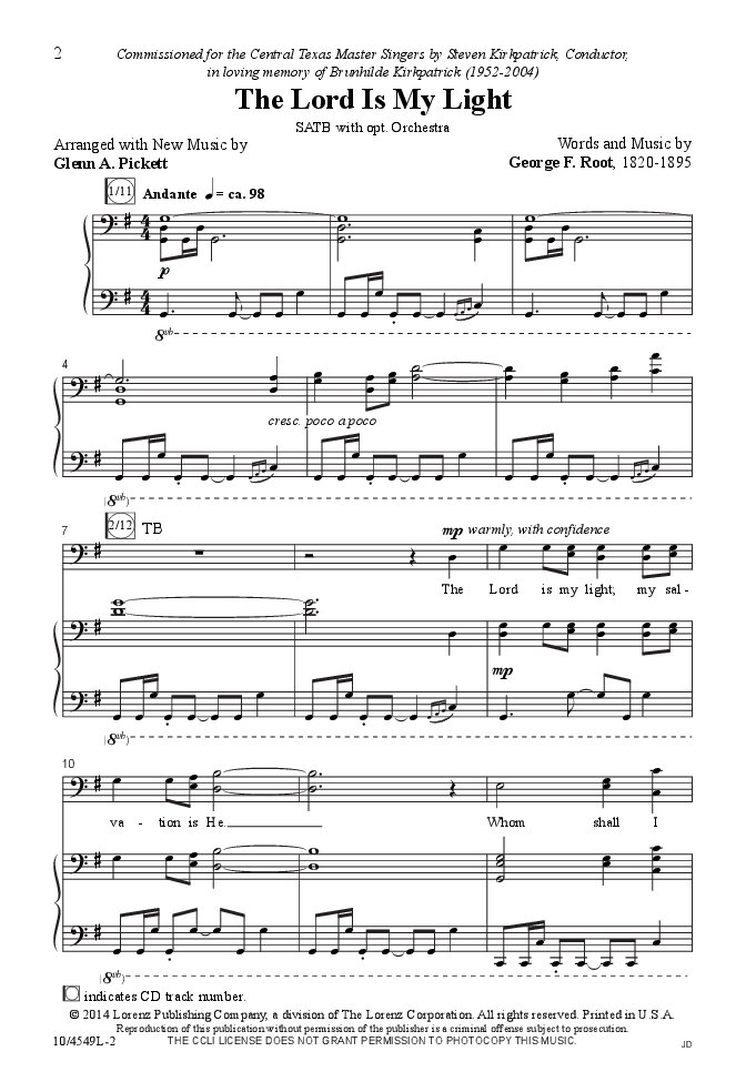 The Lord Is My Light (SATB ) by George F. Ro | J.W. Pepper Sheet Music