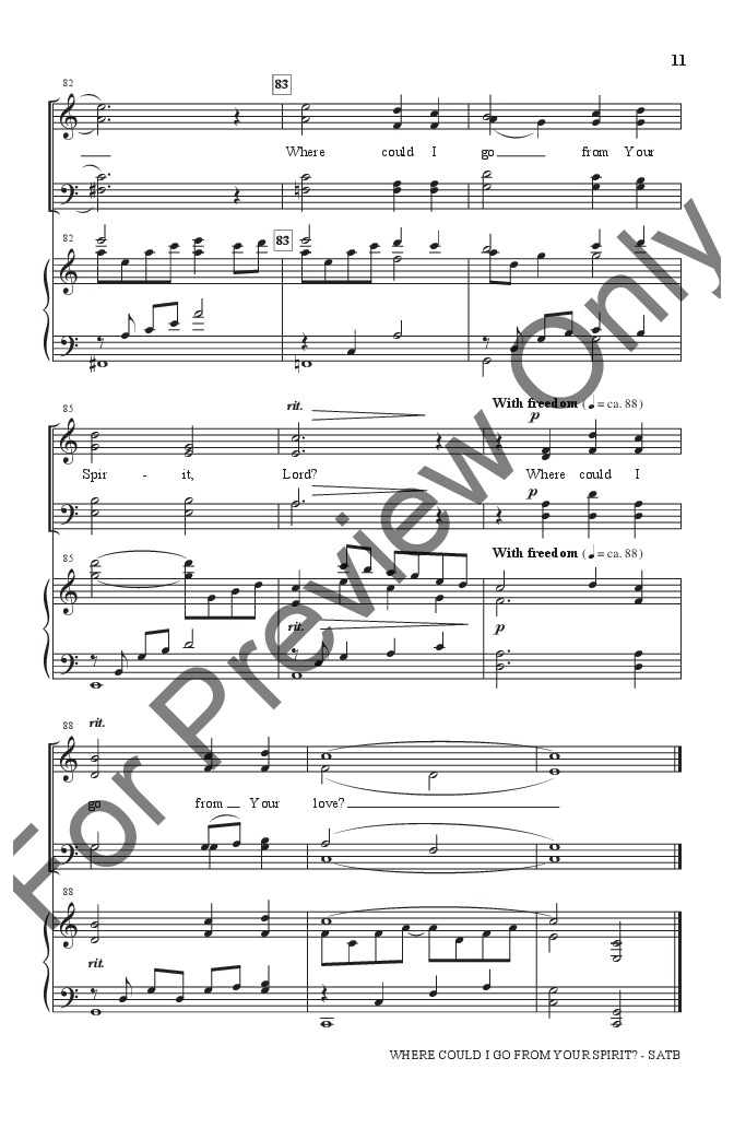 Where Could I Go from Your Spirit? (SATB ) b | J.W. Pepper Sheet Music