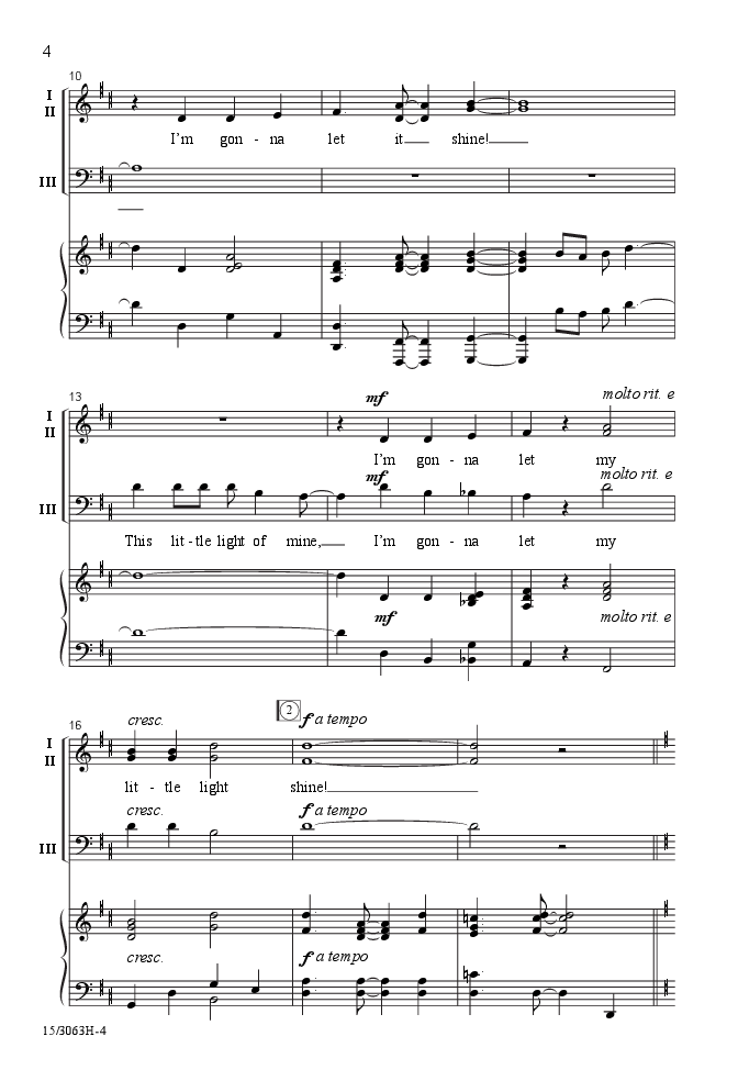 Let It Shine! (Three-Part Mixed ) arr. Mary | J.W. Pepper Sheet Music