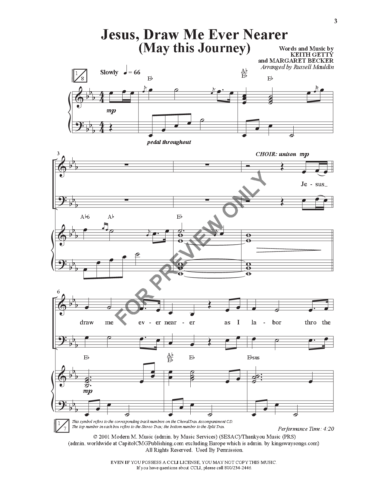 Jesus Draw Me Ever Nearer (SATB ) by Margare J.W. Pepper Sheet Music