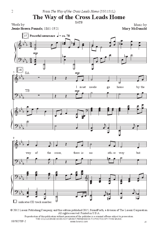 The Way of the Cross Leads Home (SATB ) by M | J.W. Pepper Sheet Music