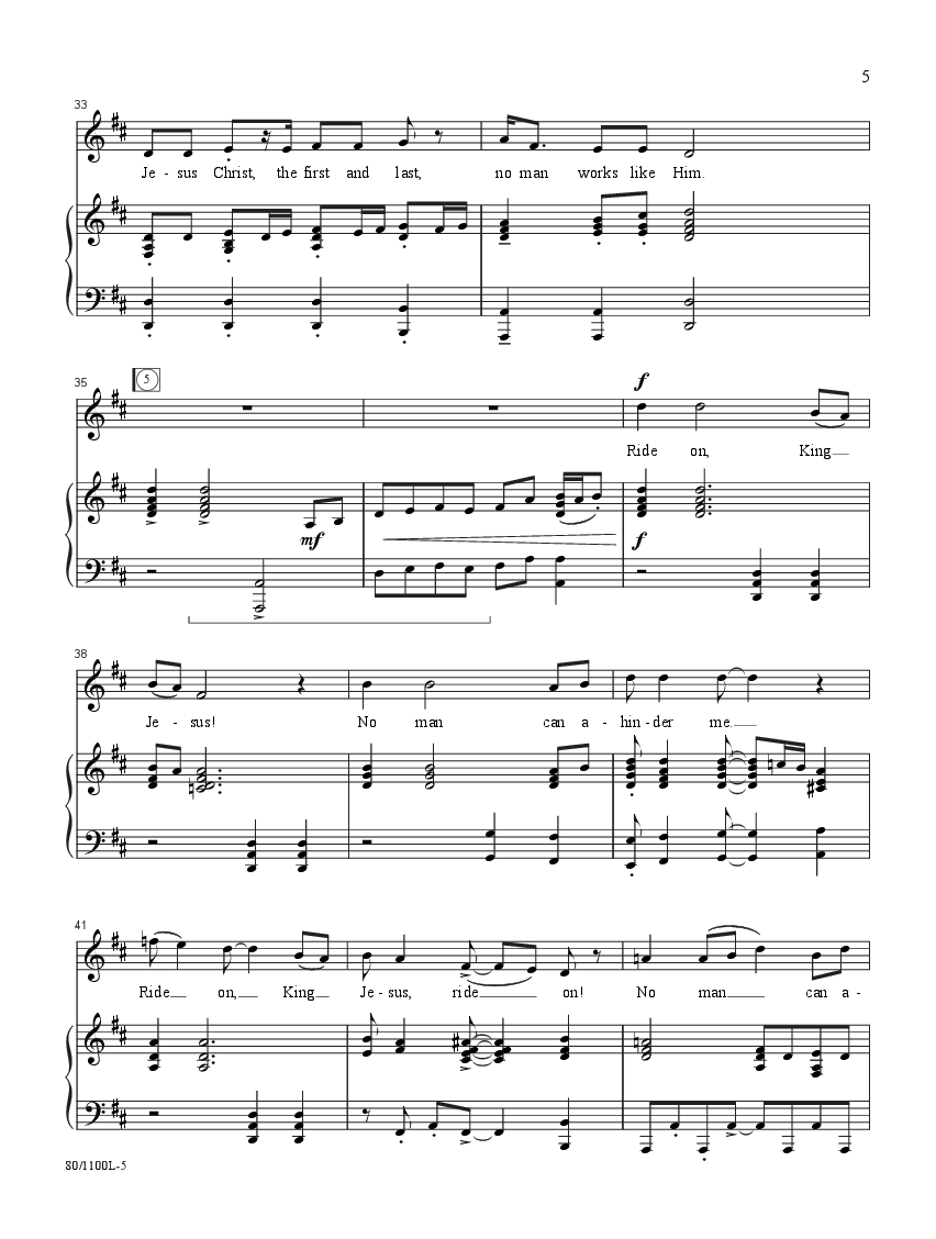 Ride On, King Jesus (Medium Solo with P | J.W. Pepper Sheet Music