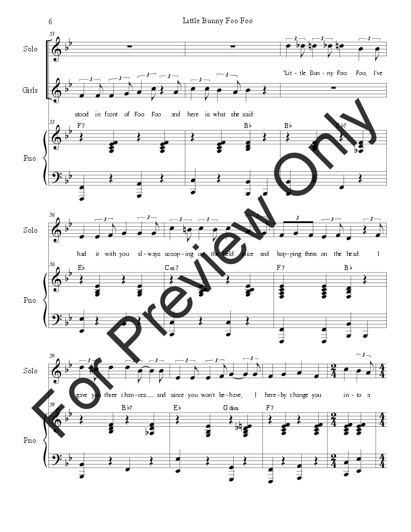 Little Bunny Foo Foo (Two-Part Mixed ) by St | J.W. Pepper Sheet Music