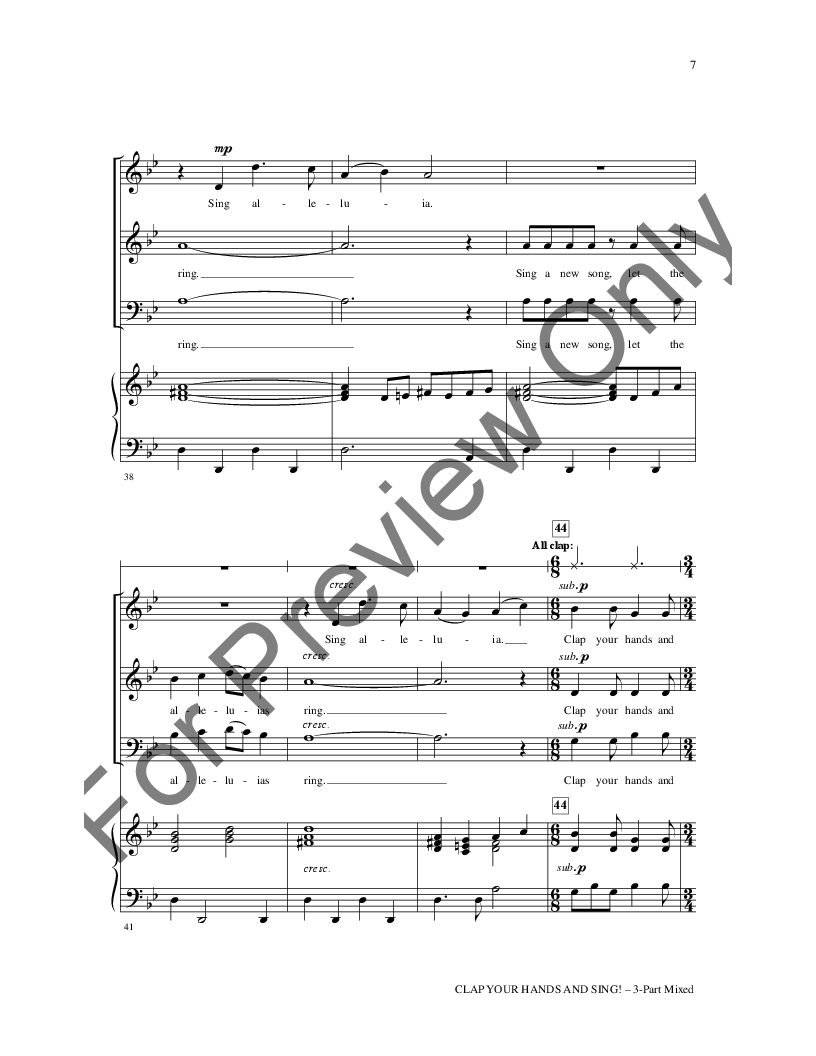 Clap Your Hands and Sing! (Three-Part Mixed | J.W. Pepper Sheet Music