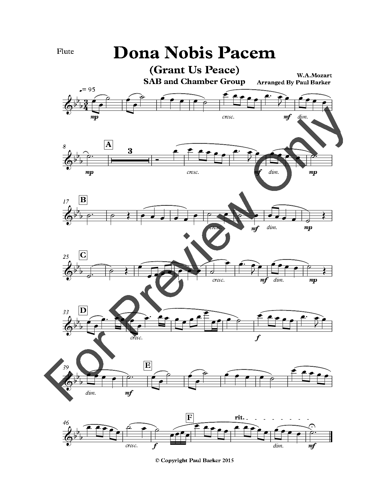 Dona Nobis Pacem (SAB ) by W.A.Mozart/arr. P | J.W. Pepper Sheet Music